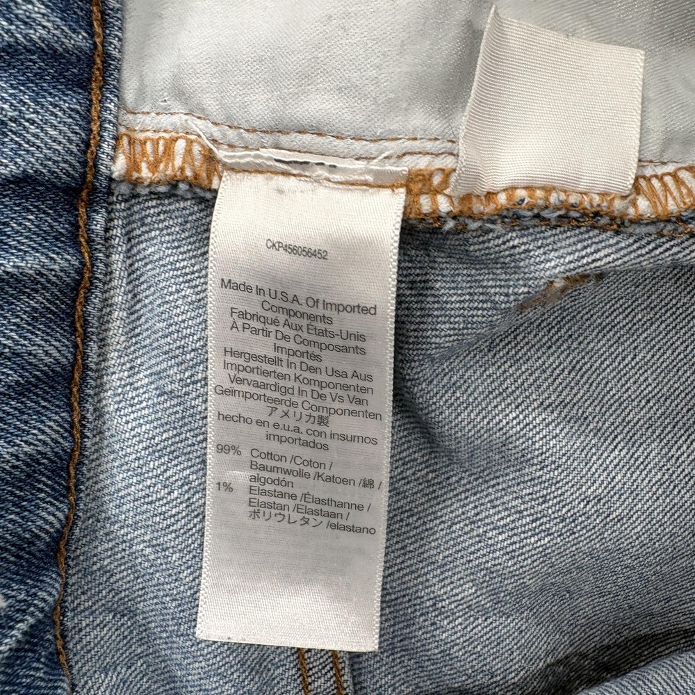 Madewell Perfect Vintage Straight Jeans Womens 23 High Rise Blue Raw Hem Crop - Picture 6 of 13